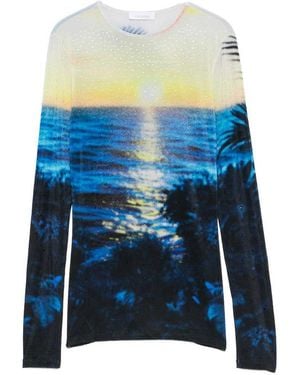 Rabanne Tropical Print T-Shirt - Blue