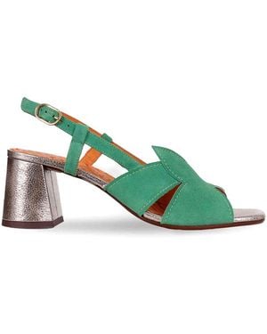 Chie Mihara Rutter Sandal With Heel And Buckle - Green
