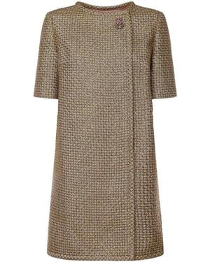 Valentino Garavani Short Lurex Tweed Dress - Grey