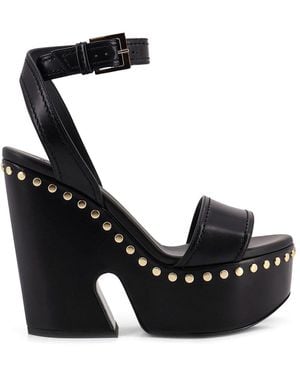 Givenchy Studded Leather Wedge Sandals - Black