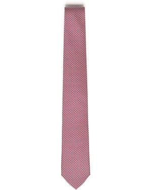 Ferragamo Printed Silk Tie - Pink