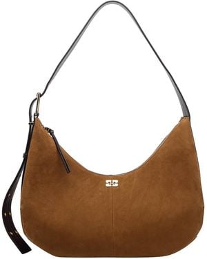 Ganni Caramel Cafe' Medium Hobo Bag - Brown
