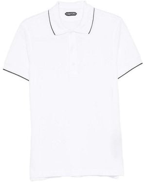 Tom Ford Piquet Cotton Polo Shirt - White