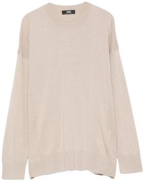 Alpha Studio Crew Neck Sweater - Natural