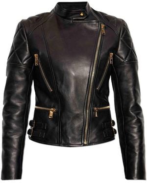 Versace Quilted Leather Jacket - Black