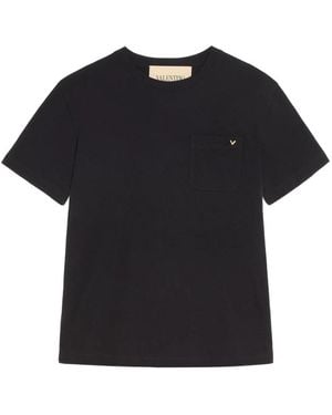 Valentino Garavani T-Shirt Jersey Vgold - Black