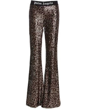 Palm Angels Logo Tape Pants - Brown
