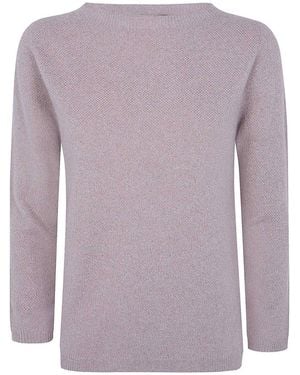 Fabiana Filippi Lurex Platinum Boatneck Jumper - Purple