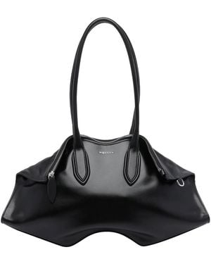 McQueen Manta Shoulder Bag - Black