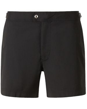 Tom Ford Nylon Swimsuit With Contrasting Piping And Side Straps - Black