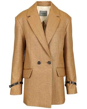 DURAZZI MILANO Double Breasted Tailored Jacket - Natural
