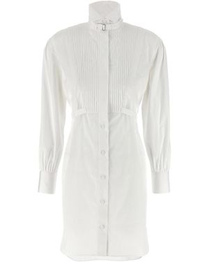 McQueen Tuxedo Chemisier Dress - White