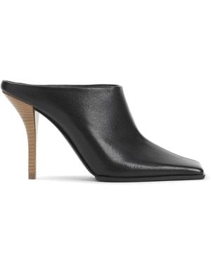 Alaïa Leather Heeled Mules - Black