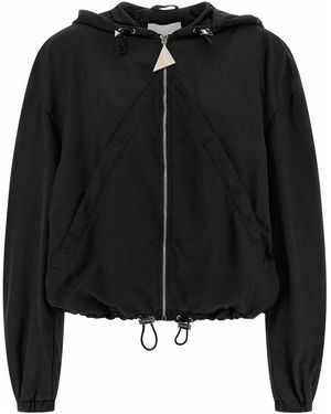 The Attico Hooded Bomber Jacket - Black