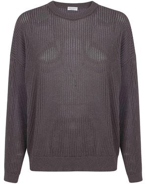 Brunello Cucinelli Round Neck Sweater - Gray