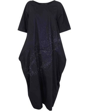 Maria Calderara Crinkled Cotton Long Dress - Blue