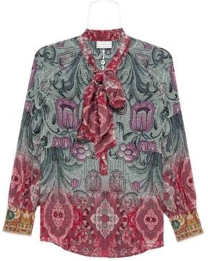 Pierre Louis Mascia Printed Silk Shirt - Red