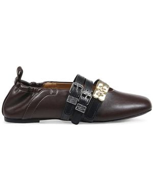 Ganni Sue Triple Ballerina - Black