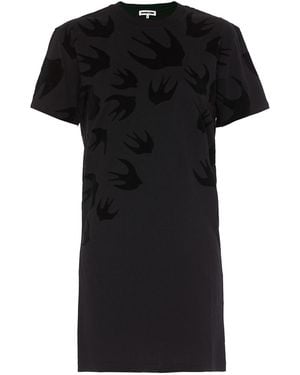 McQ Swallow Print T-Shirt Dress - Black