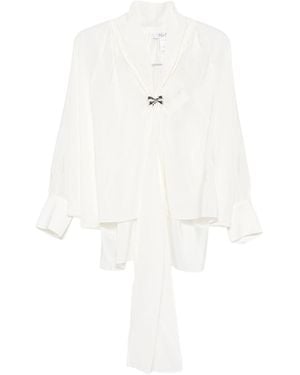 Max Mara Wide Silk Blouse - White