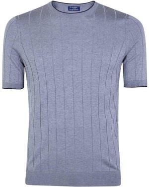 Barba Napoli Silk Round Neck Jumper - Blue