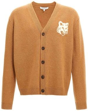 Maison Kitsuné 'Fox Head' Cardigan - Brown