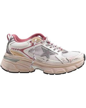 Golden Goose Mesh And Leather Trainers - White
