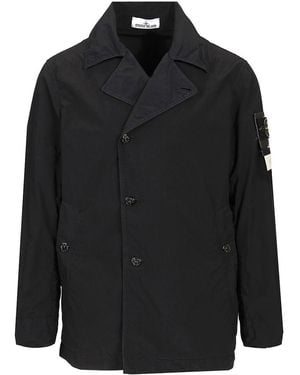 Stone Island Short Nylon Trench Coat - Black