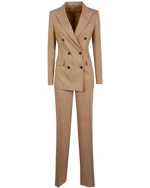 Tagliatore Double-Breasted Striped Suit - Natural
