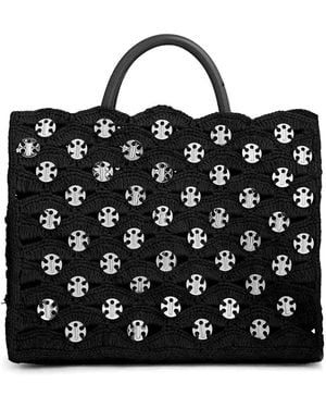Rabanne Raffia Handbag - Black