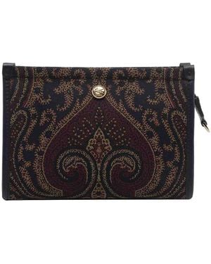 Etro Paisley Jacquard Pouch - Black