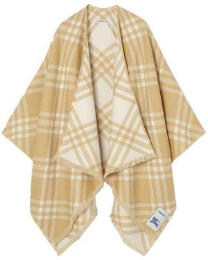 Burberry Sand/Ecru Check Cape - Natural