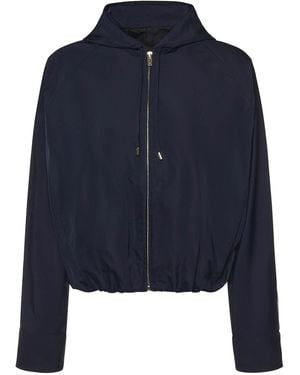 Alaïa Silk Hooded Windbreaker - Blue