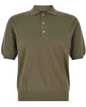 Zanone Cotton Knit Polo Shirt - Green