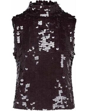 P.A.R.O.S.H. Sequin Top - Black
