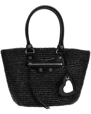 Balenciaga Le Cagole Panier Shopping Bag - Black