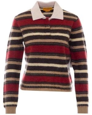 Guest In Residence Grizzly Striped Polo - Red
