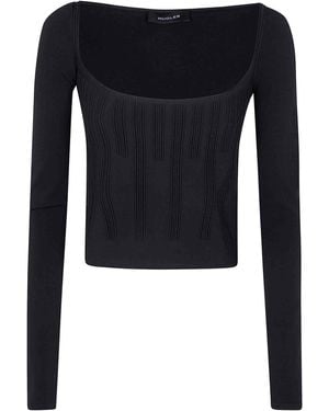 Mugler Madonna Neck Top - Blue