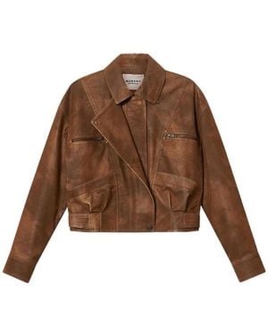 Isabel Marant Faux-Suede Biker Jacket - Brown