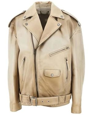 Golden Goose 'Phoebe' Oversized Leather Jacket - Natural