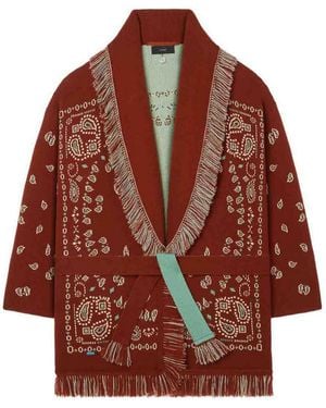 Alanui Bandana Jacquard Cashmere Cardigan - Brown
