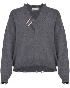 A PAPER KID Jumper Made Of Wool - Grey