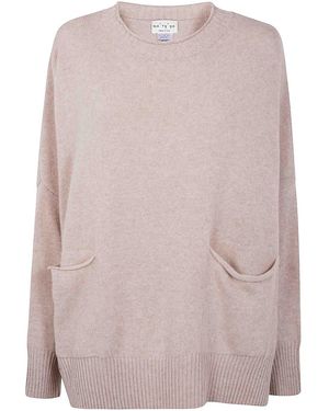 Ma'ry'ya Poncho Round Neck Mix Cash - Pink