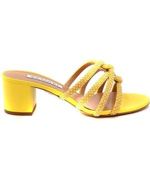 Aquazzura Leather Sandals - Yellow