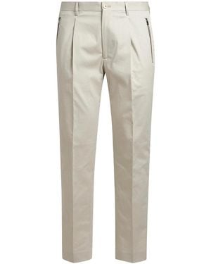 Etro Stretch Cotton Gabardine Trousers - Grey