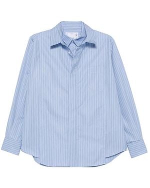 Sacai Poplin Shirt With Layered Panel - Blue
