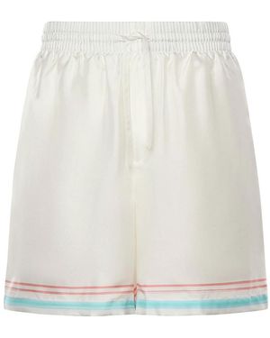 CASABLANCA Dance Joy Silk Shorts - White