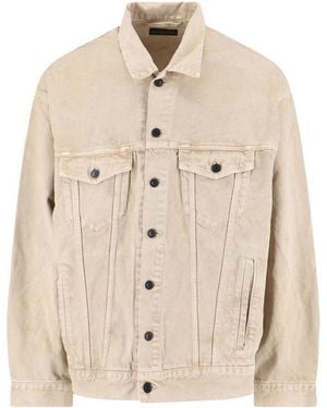 Balenciaga Denim Jacket With 'Vintage' Effect - Natural
