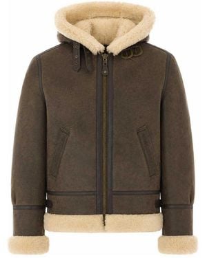 Schott Nyc Shearling Jacket - Green