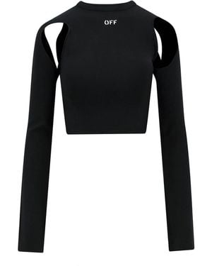 Off-White c/o Virgil Abloh Fitted Crop Top With Unique Cut-Out Details - Black